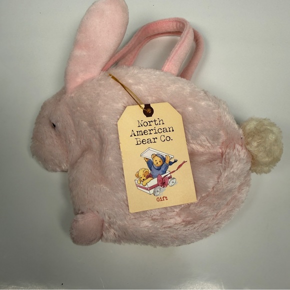 Cute Pink Bunny Plush Purse Bag Easter - Picture 8 of 11